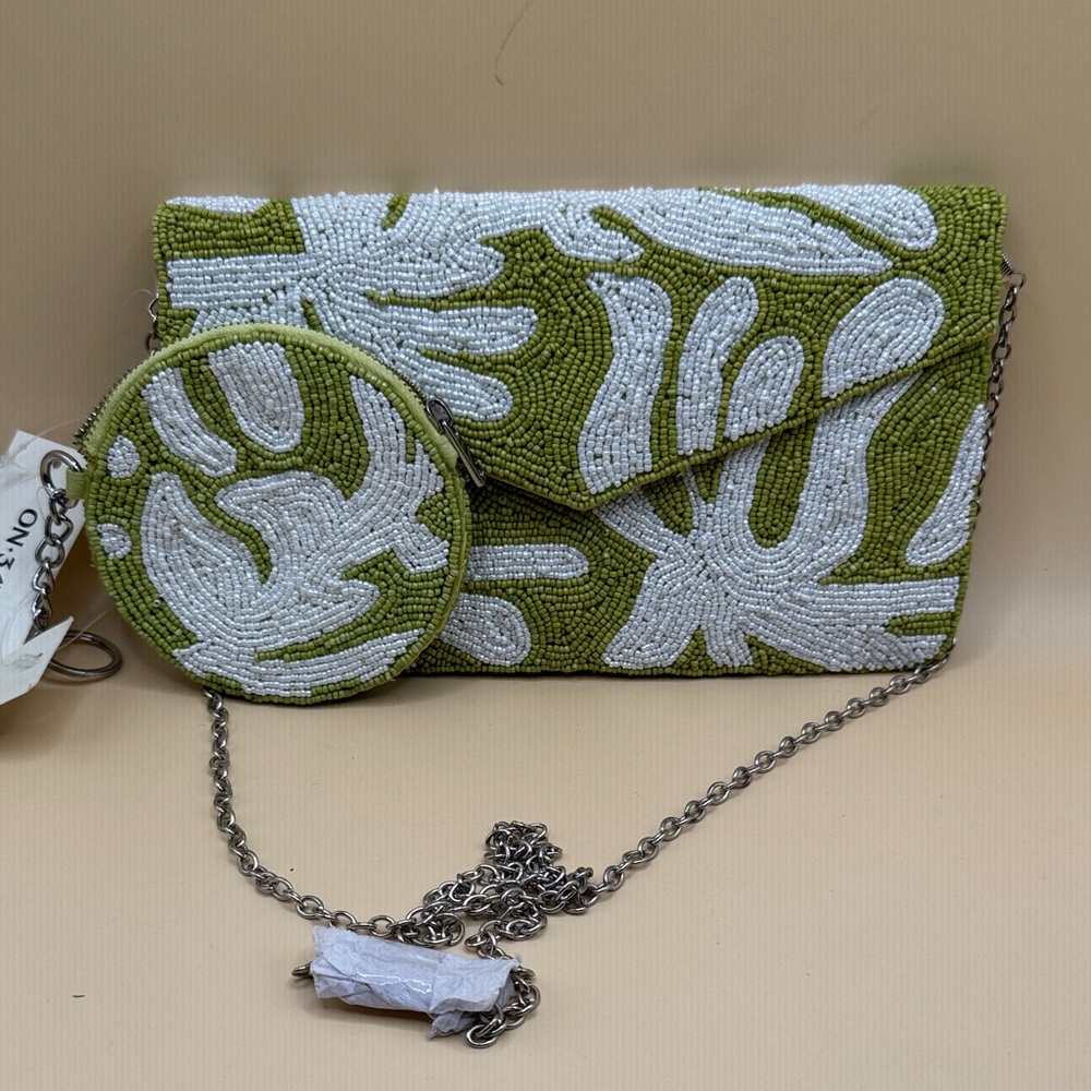 Elegant Beaded Clutch and Wristlet Set
